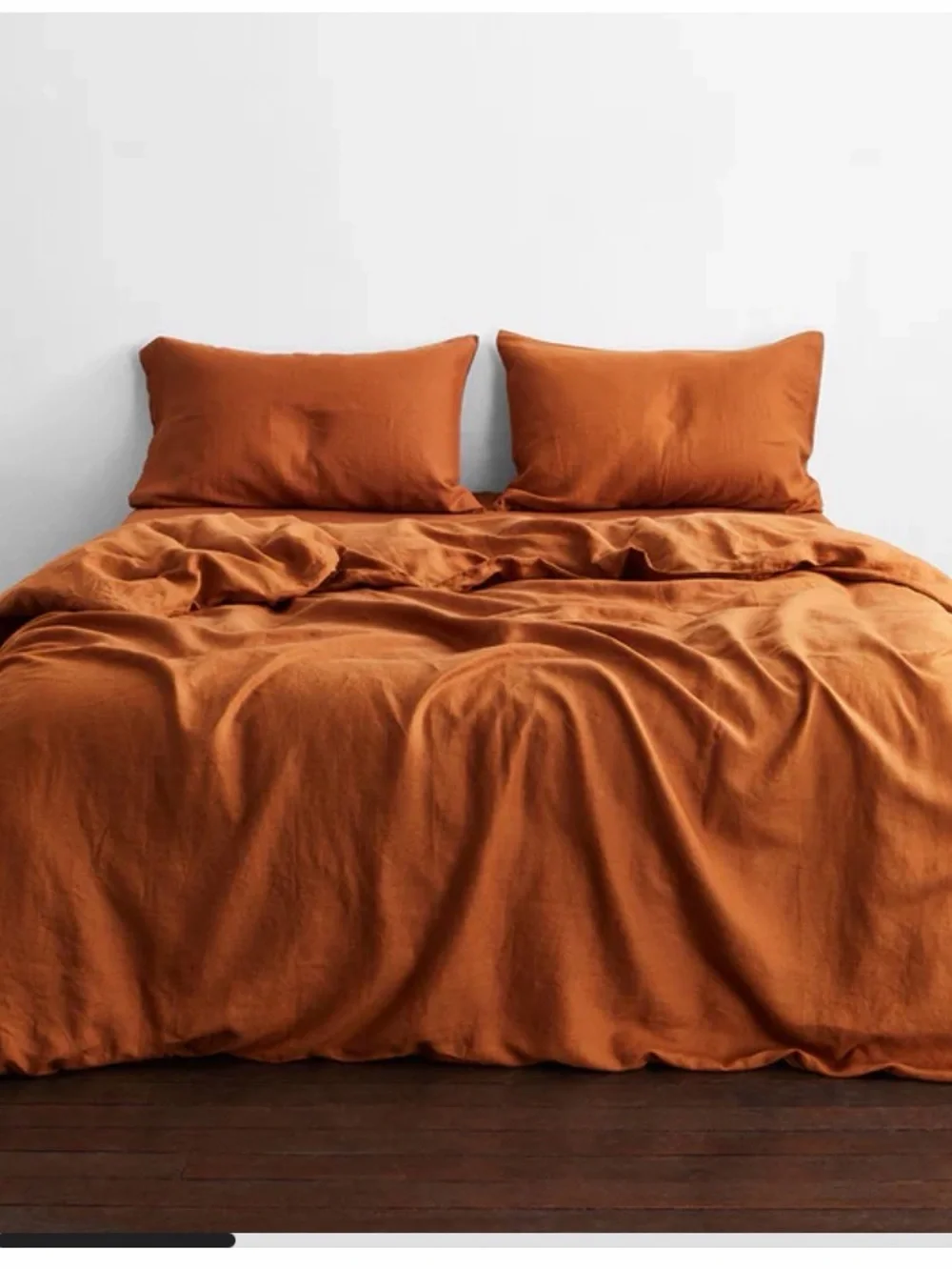Bed Threads 100% Flax Linen Duvet Cover FULL / QUEEN and Pillowcases Rust